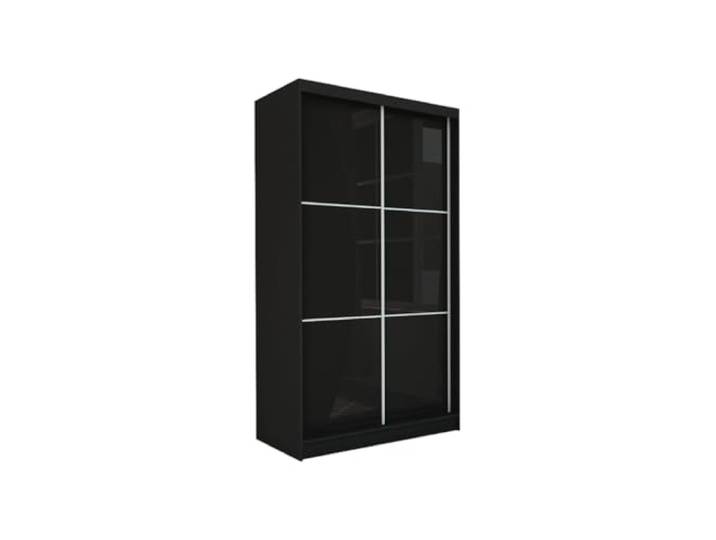 Margaret Hadas24 Kleiderschrank Vena inklusive Schiebetüren Schwebetürenschrank ((Farbe: schwarz, lacobel schwarz), 150 cm)
