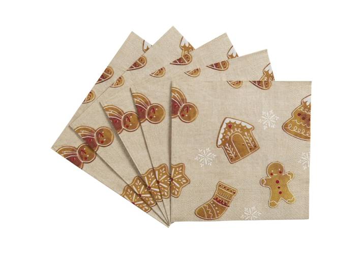 Papierservietten mit Lebkuchen-Aufdruck (20 Stück)