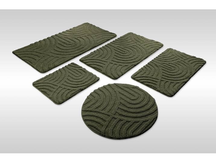Badematte WECON HOME Fiete , grün (kiefern grün), H:25mm, Polyester, Badematten, Badematte, Badteppich, Hoch-Tief-Effekt, weich, rutschhemmend, waschbar, getuftet