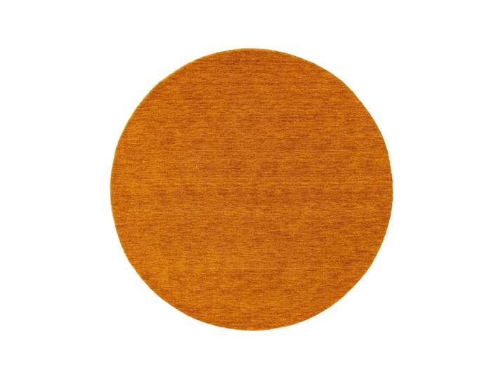 Tapis en laine rond jaune d 120