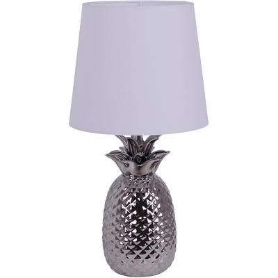 NÄVE Tischleuchte "KERAMIK", weiß (chromfarben, weiß), 1, Ø 25cm H: 42cm, 1 Stk., Leuchten, Ananas Optik, Tischleuchte