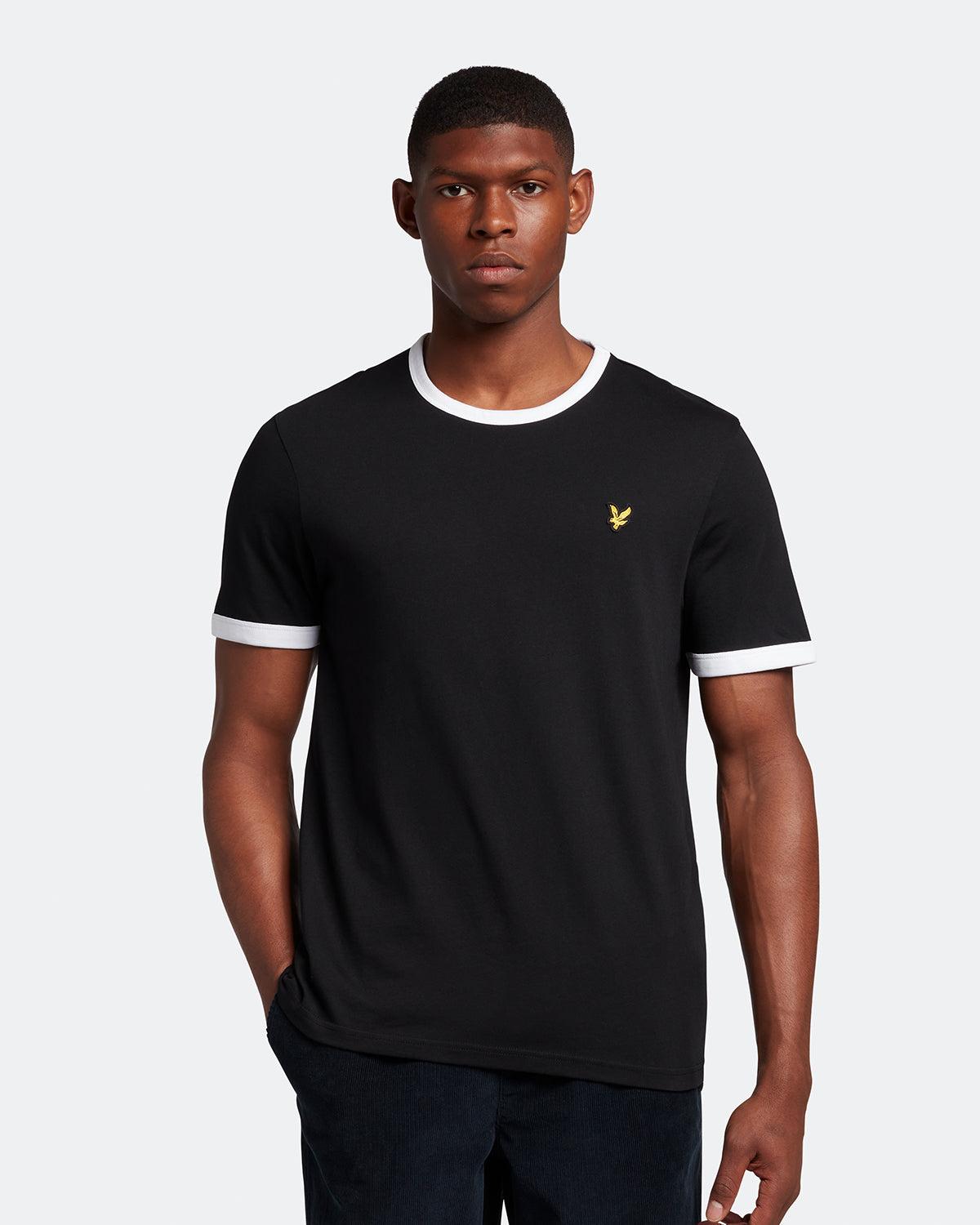 Lyle & Scott ringer-T-shirt in zwart