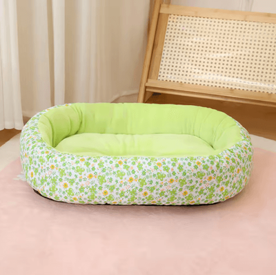 Inspire Picks Floral All Season Pet Bed Soft Sofa Sleeping Pad For Dogs & Cats green m