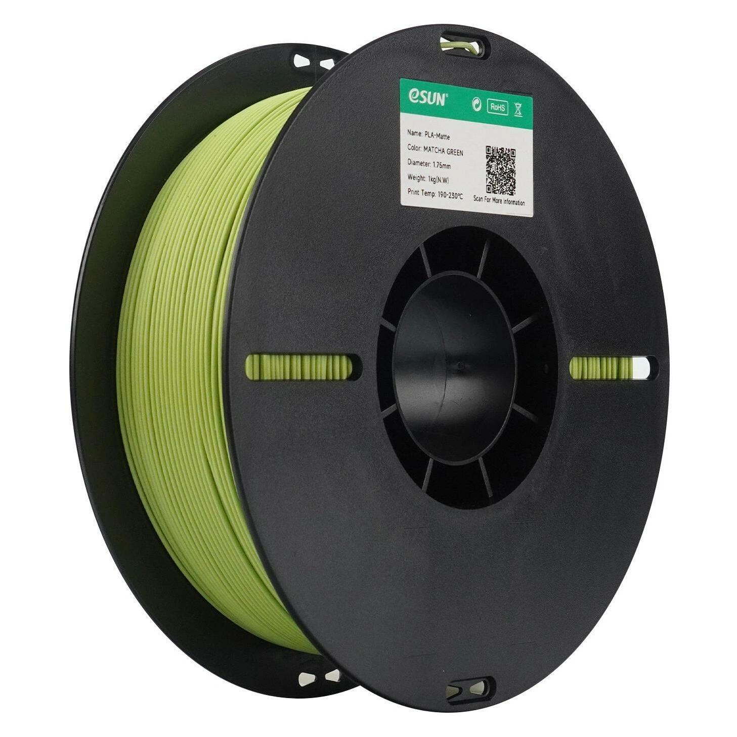 eSUN ePLA-Matte Matcha Grün Filament 1.75mm 1Kg (1000 g, 1.75 mm) (ePLA-Matte-P175MAG1)