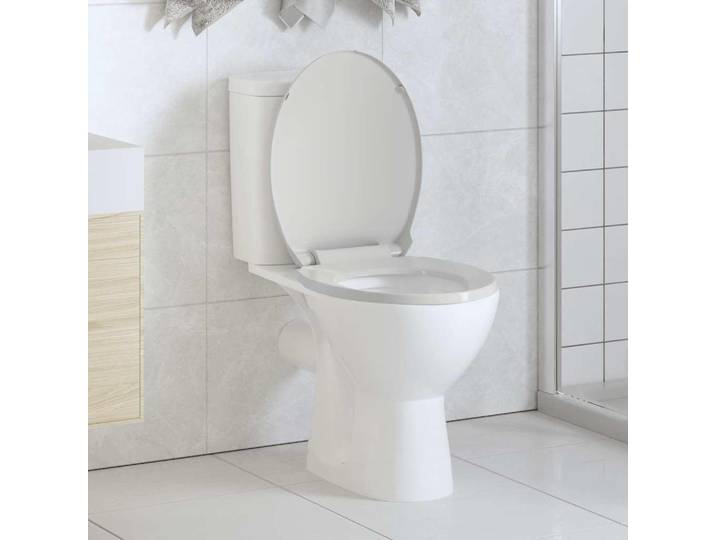 vidaXL Siège de toilette avec abaissement automatique Ovale blanc