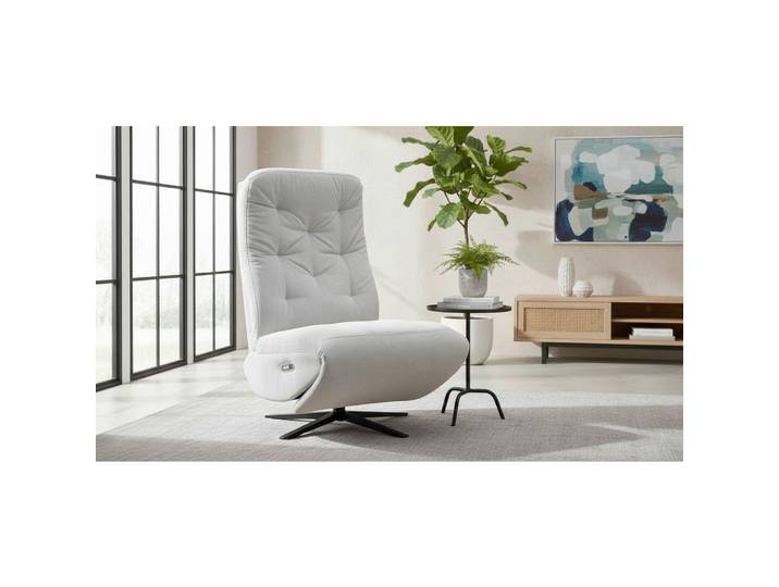 Livetastic Relaxsessel Nora, Grau, Metall, 68x113x84 cm, Relaxfunktion, Sitzfläche 360° drehbar, Wohnzimmer, Sessel, Relaxsessel