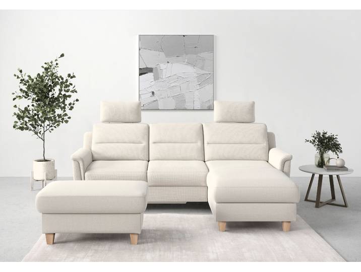Ecksofa, Luxus-Microfaser Paris, Beige, 234×90×168 cm, Recamiere Rechts, Gepolstert, Sit&More