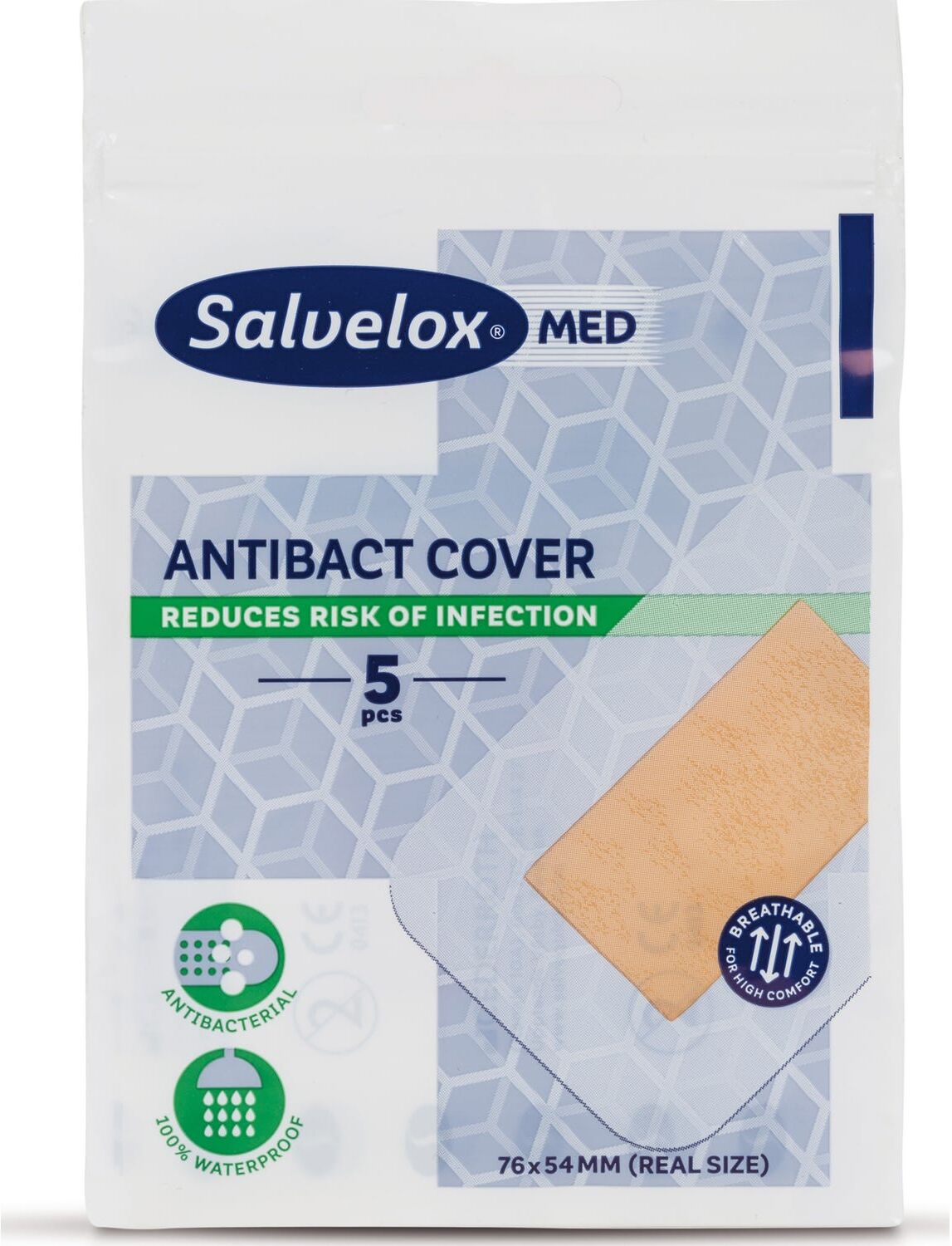 SALVELOX Med antibacteriano Cover apósito adhesivo 5 uds