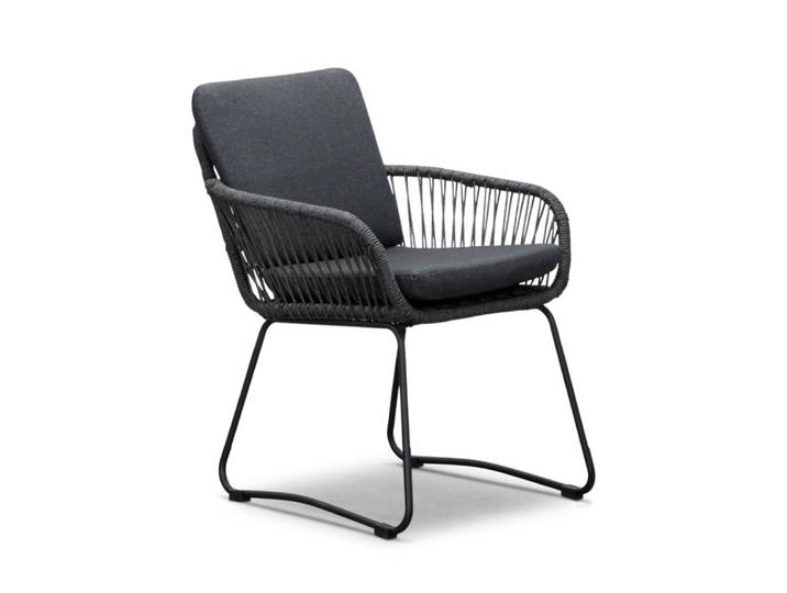 Harper dining tuinstoel touw + rvs Lava Grey