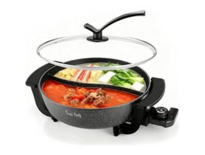 Appareil Fondue Chinoise Hot Pot Electrique 6L 220V 1200W Shabu Shabu Hotpot Avec Diviseur Wok Electrique[C479]