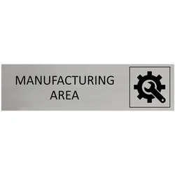 CombiCraft Aluminium Türschild Manufacturing Area 165x45mm mit 3M-Tape zur Befestigung, einfache Kennzeichnung von Räumen und Bereichen