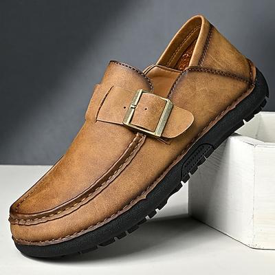 Lässige Herren-Slipper aus hellbraunem Kunstleder – stilvoll, bequem und vielseitig für Freizeit und Alltag