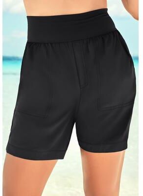 Plus Size Women's Quick-Dry Swim Shorts by Swim 365 in Black (Size 18)