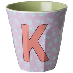 RICE Buchstaben-Becher mit Blumen Medium, K