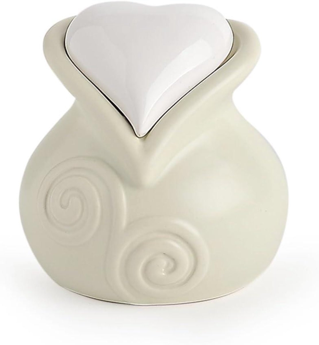 Keramische decoratieve schaal Hart - Groen - 9 cm