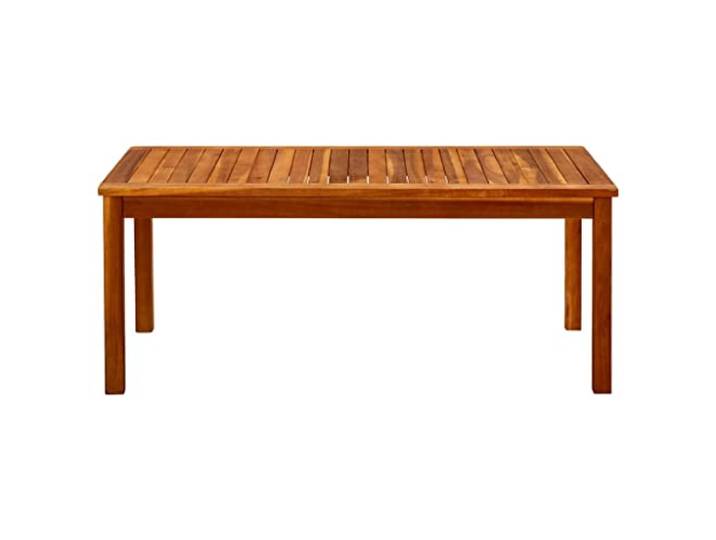 POUFGDR Couchtisch, Garten, Akazie, massiv, 110 x 60 x 45 cm Akazienholz, geölt, witterungsbeständig, Lattenrost, Terrasseneinheit, Einzelstück