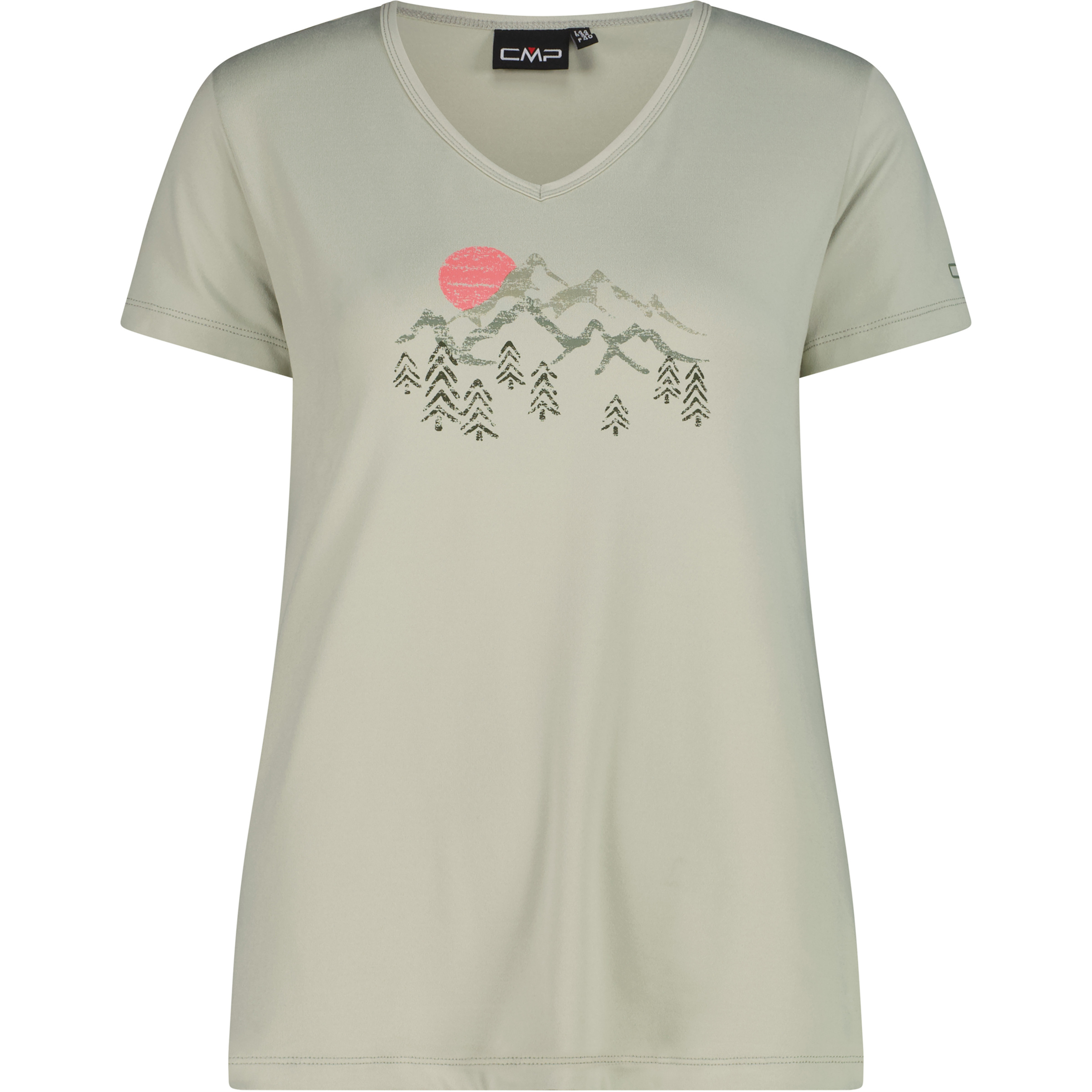 CMP Print Damen T-Shirts beige Größe XS Trekking Elastisch