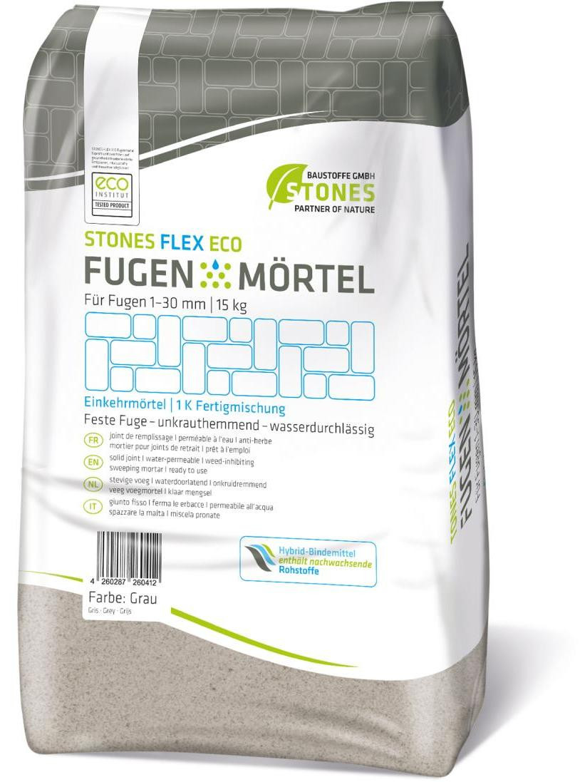 STONES FLEX ECO voegmortel, grijs, 1-30 mm, 15 kg