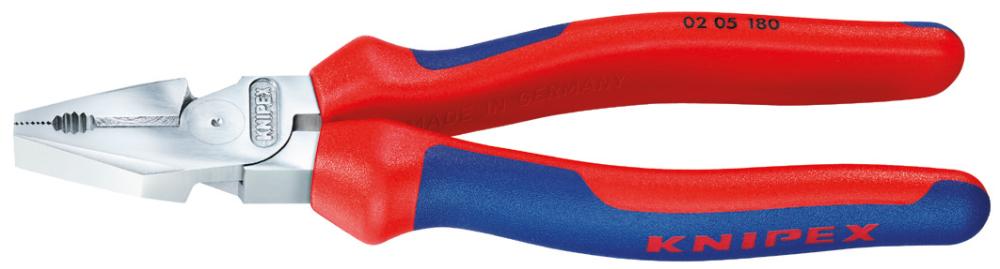 KNIPEX Kraft-Kombizange, Kopf verchromt, Griffe mit Mehrkomponenten-Kunststoffhüllen
