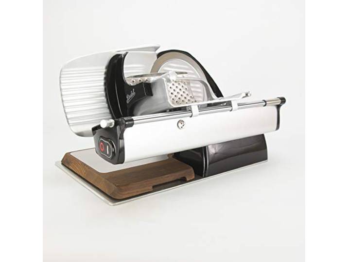 Palatina Werkstatt ® Berkel Aufschnittmaschine Home Line 250 Plus Schwarz – Präzisions-Allesschneider – Inkl. original Berkel Schneidebrett mit Edelstahlplatte für perfekte Hygiene