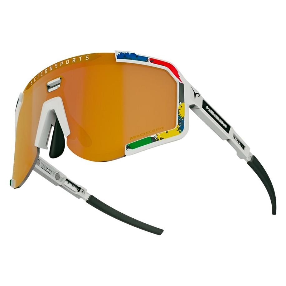 Scicon Aeroscope cykelbriller world champion white gloss/multimirror bronze (Weiss, Bronze) (EY390722)