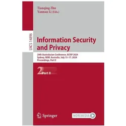 Information Security and Privacy, Fachbücher von Yannan Li, Tianqing Zhu