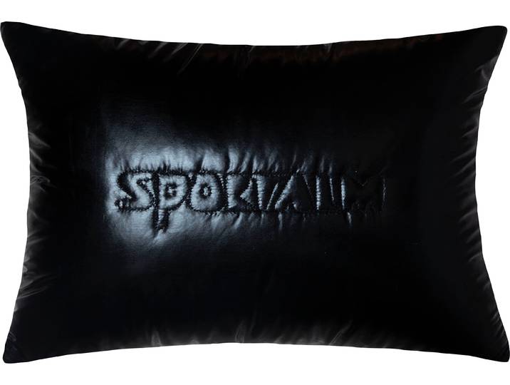 Dekokissen SPORTALM KITZBÜHEL Moscow Mule Shiny , schwarz (schwarz, schwarz, anthrazit, unifarben), B:40cm L:30cm, Polyester, Dekokissen_Sitzkissen_Kissenhüllen, Dekokissen, in Skijackenoptik