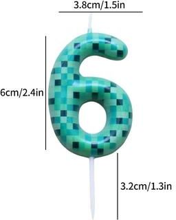 Uplifted Goods Green Theme Digital Birthday Cake Candle Set 6