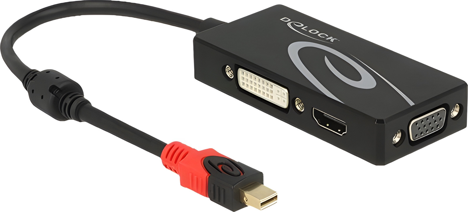 Delock Videoconverter DisplayPort naar DVI, HDMI en VGA - Zwart