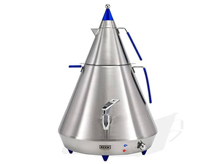 BEEM Germany Pyramid A10, 10.0 Liter Samowar, Edelstahl/Blau
