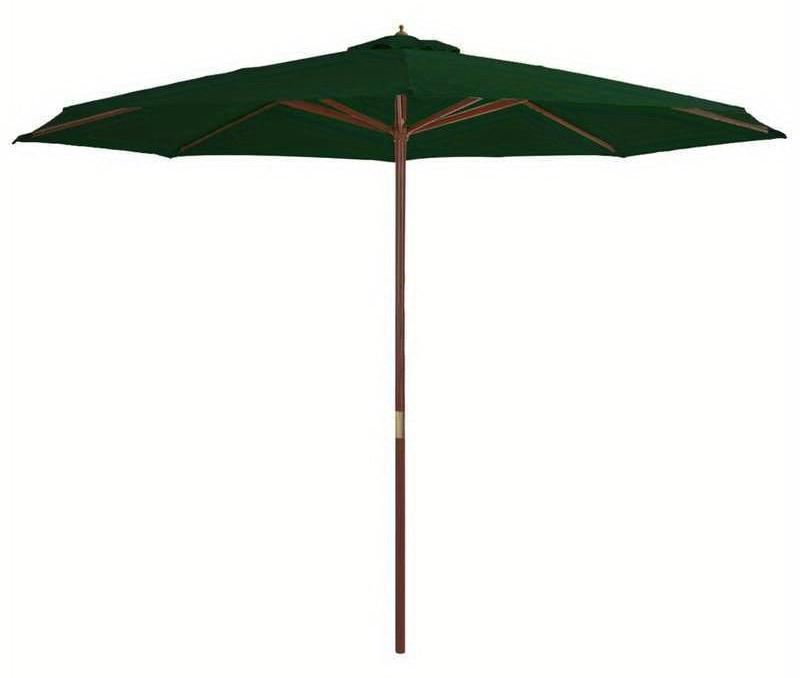 Sonnenschirm - Gartenschirm - Balkonschirm - Terrassenschirm - Standschirm - 350x240 cm - Holzstange - Grün