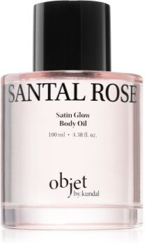 KUNDAL Objet Satin Glow Body Oil óleo corporal nutritivo para hidratação intensiva com aroma Santal Rose 100 ml. Objet Satin Glow Body Oil