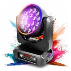 Light4Me Głowica ruchoma wash LED DMX efekt ring 60x0,2W SKY WASH 18x10W RGBW (10 W, LED), Scheinwerfer, Mehrfarbig