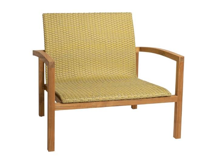 Stern Lounge-Sessel Leah Teak mit Kordel gelb