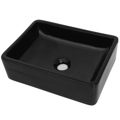 Helloshop26 - Rechteckiges Keramikwaschbecken für Bad oder WC 41 x 30 x 12 cm schwarz 02_0002538