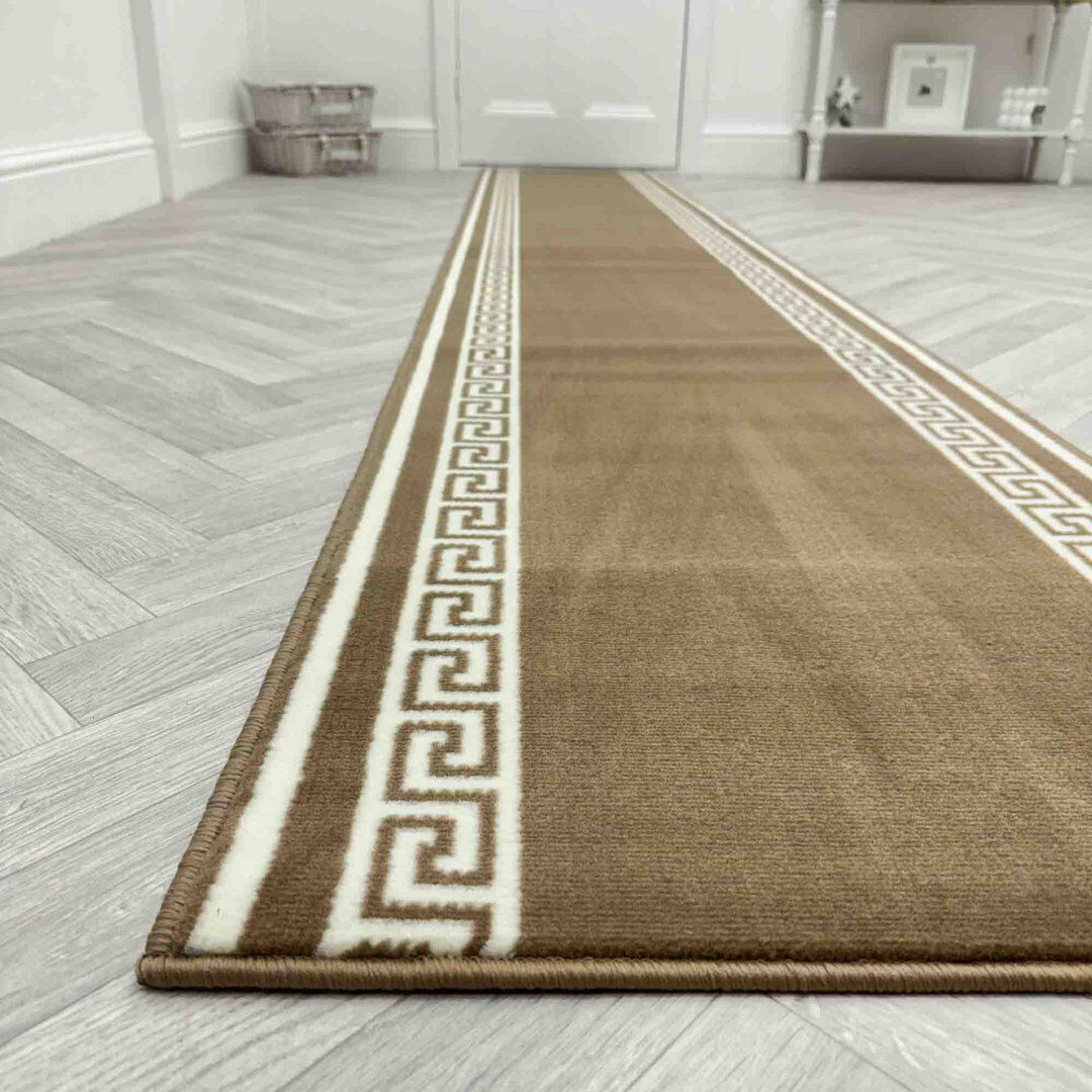 Fairmont Park Runner Geometric Area Rug Light Brown Runner 60 x 150 cm