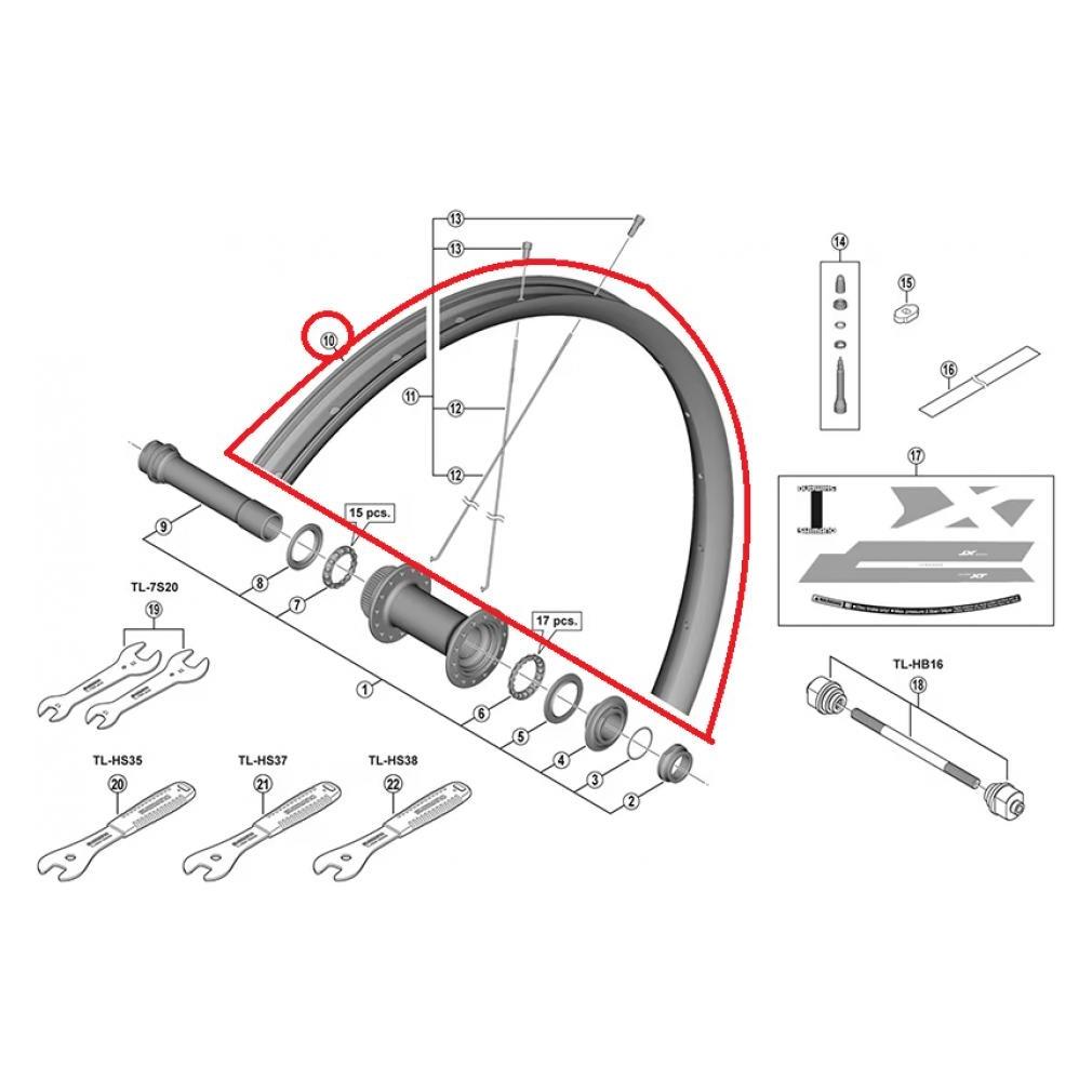 Shimano Felge WH-M8120 VR/HR 29" (29") (39177290)