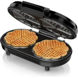 Arendo Doppelwaffeleisen, Waffeleisen, Schwarz