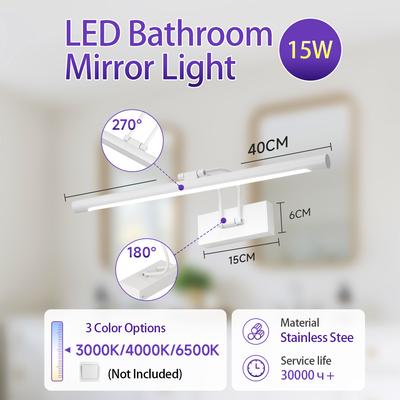 Fusion Finds Mirror Light Fixture With Tri Color Memory Mode For Bathroom Vanity & Makeup Mirror white 2
