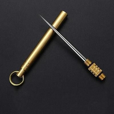 DynamicDeals Titanium Alloy Telescopic Toothpick & Fruit Fork Keychain For Camping And Everyday Carry Titanium Alloy Telescopic Toothpick & Fruit Fork Keychain For Camping And Everyday Carry
