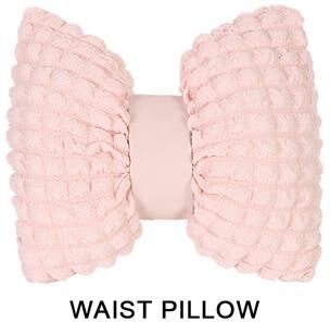 Lush Living Finds Cartoon Bowknot Car Waist Pillow, Soft Pink Lumbar Support Headrest For Car Interior Decoration waist Pillow