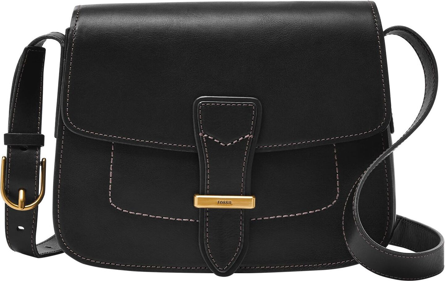 FOSSIL Umhängetasche Tremont Flap Crossbody Bag Black schwarz