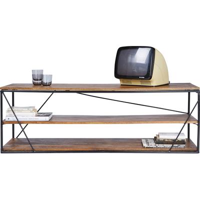 Lowboard SIT "Rüdesheim aus Mangoholz mit Metallgestell für TV & Wohnzimmer", schwarz (schwarz, natur), B:140cm H:47cm, Sideboards, Lowboard, Vielseitig als TV-Lowboard oder Regal im Industrial-Design