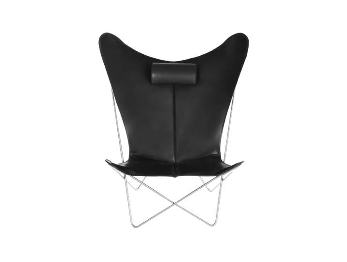 OX Denmarq KS Chair Fledermaussessel Leder black, Edelstahlgestell
