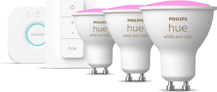 Philips Hue White und Color ambiance 5,7W GU10 Starter Kit, 3 Stk