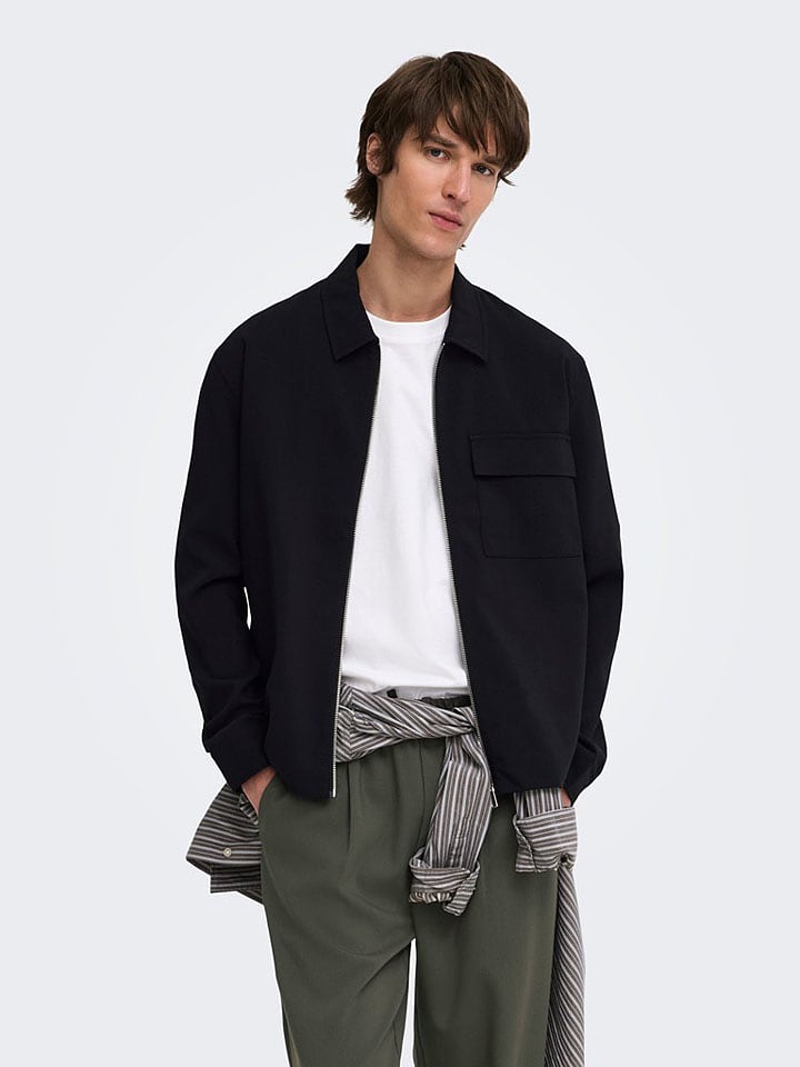 ONLY & SONS Hemdjacke in Schwarz - XXL