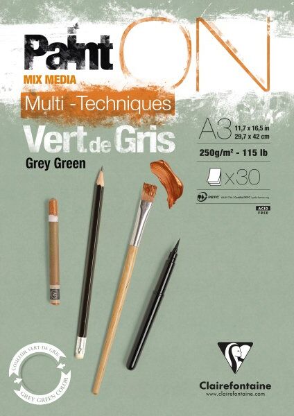Clairefontaine Painton Tegneblok   Grey Green   A3