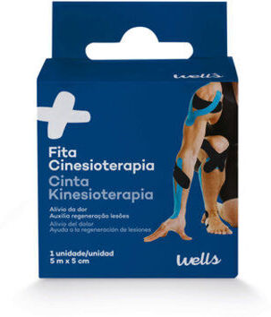 Wells Fita de cinesioterapia Preta 5cm x 5m 1 un