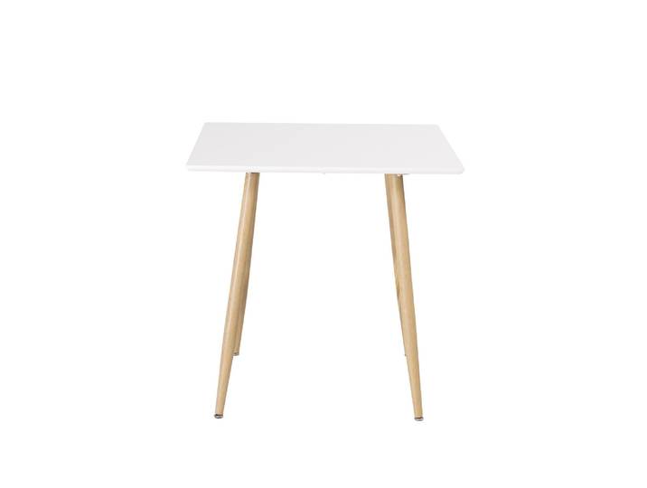 Esstisch VENTURE HOME Polar, runder Esstisch in Eichenholz-Optik, modern, Ø 90 cm , weiss (80, weiß), B:80cm H:75cm T:80cm, Tische, Esstisch, Esszimmertisch, MDF, Stahlbeine, quadratisch, kompakt, modern