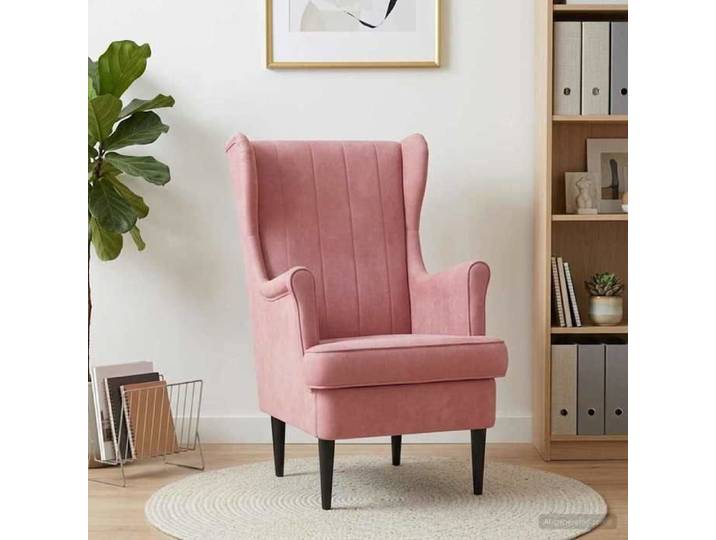 Rose Chaise confortable LEMON Fauteuil Rose Velours Pour maison/bureau_20116